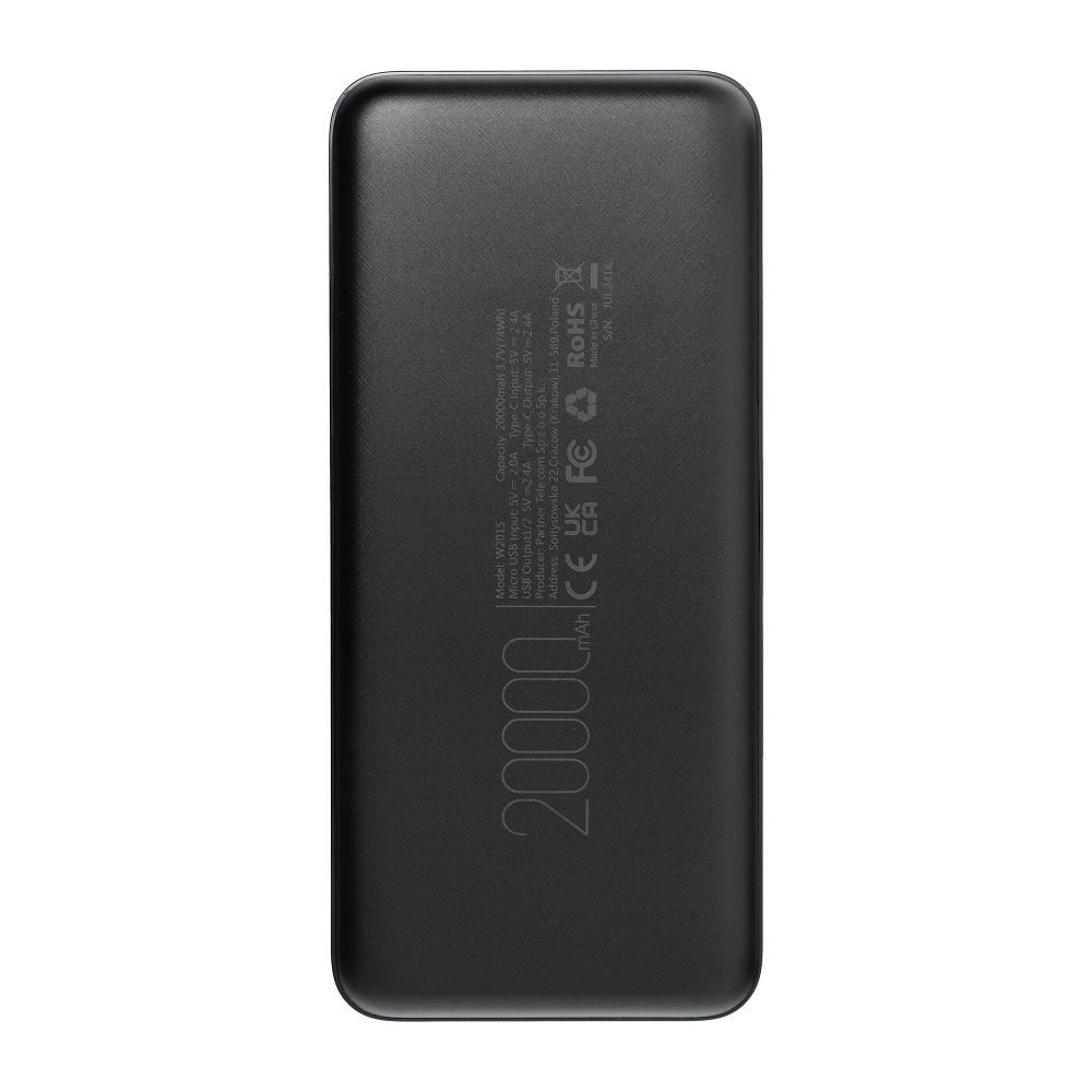 Power bank Blue Star 20000 mAh 2.1A W2015 czarny OnePlus 5T / 7 Power bank Blue Star 20000 mAh 2.1A W2015 czarny OnePlus 5T / 7