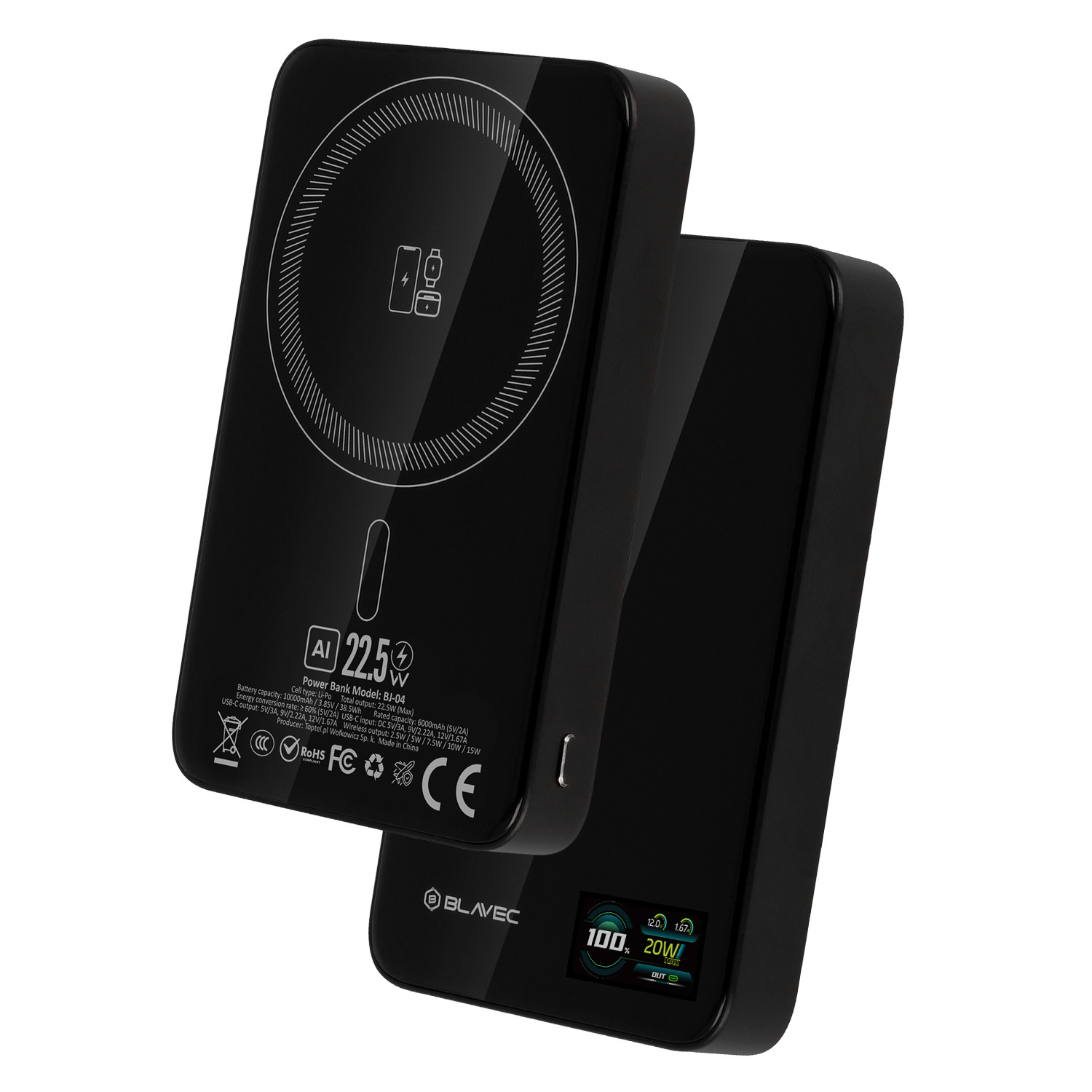 Power bank Blavec BJ-04 10000mAh Slim 22,5W indukcyjny Magsafe czarny SAMSUNG Galaxy Note 4 Edge Power bank Blavec BJ-04 10000mAh Slim 22,5W indukcyjny Magsafe czarny SAMSUNG Galaxy Note 4 Edge
