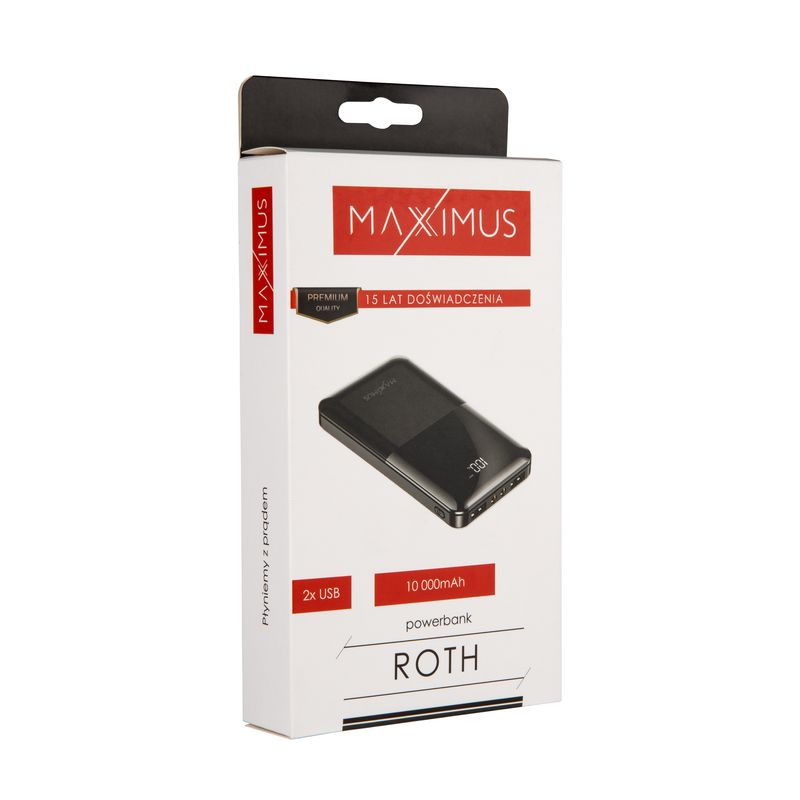 Power bank MX ROTH 10000mAh 2xUSB 10W czarny NOKIA Lumia 625 / 4