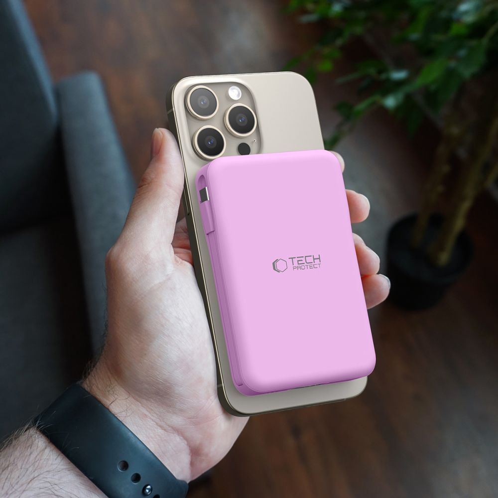Power bank Tech-Protect PB31 LifeMag 10 000mAh fioletowy  Infinix Smart 6 / 2