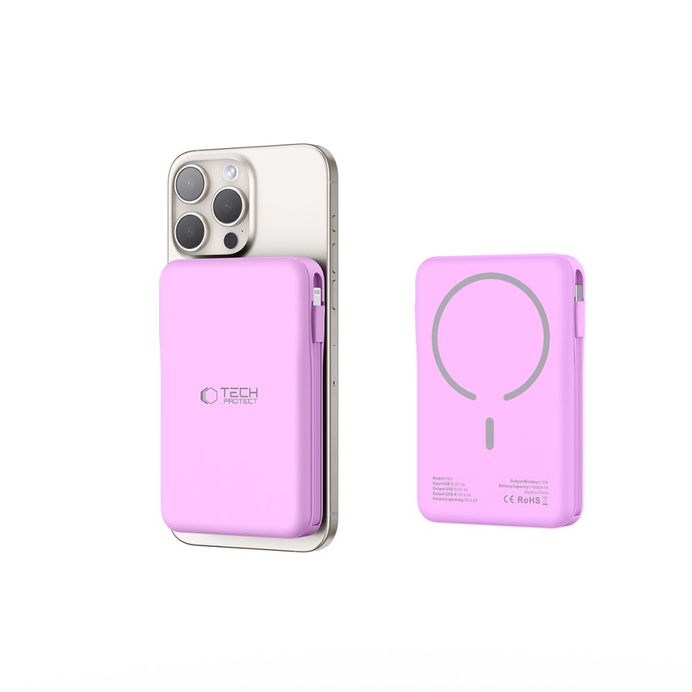 Power bank Tech-Protect PB31 LifeMag 10 000mAh fioletowy  Infinix Smart 6 / 6