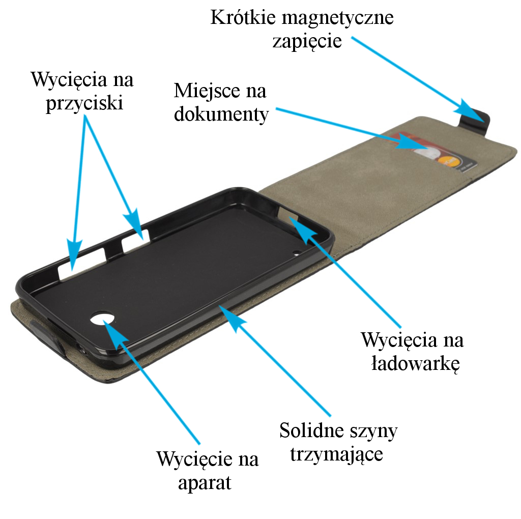 Pokrowiec z klapk na magnes Prestige Slim Flexi czarny NOKIA Lumia 530 / 12