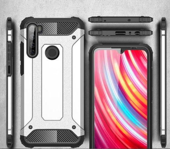 Pokrowiec etui pancerne Armor Case srebrne Xiaomi Redmi Note 8T / 3