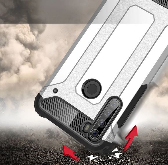 Pokrowiec etui pancerne Armor Case srebrne Xiaomi Redmi Note 8T / 4