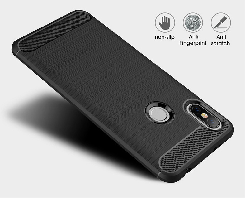 Pokrowiec etui pancerne Karbon Case czarne Xiaomi Redmi S2 / 6