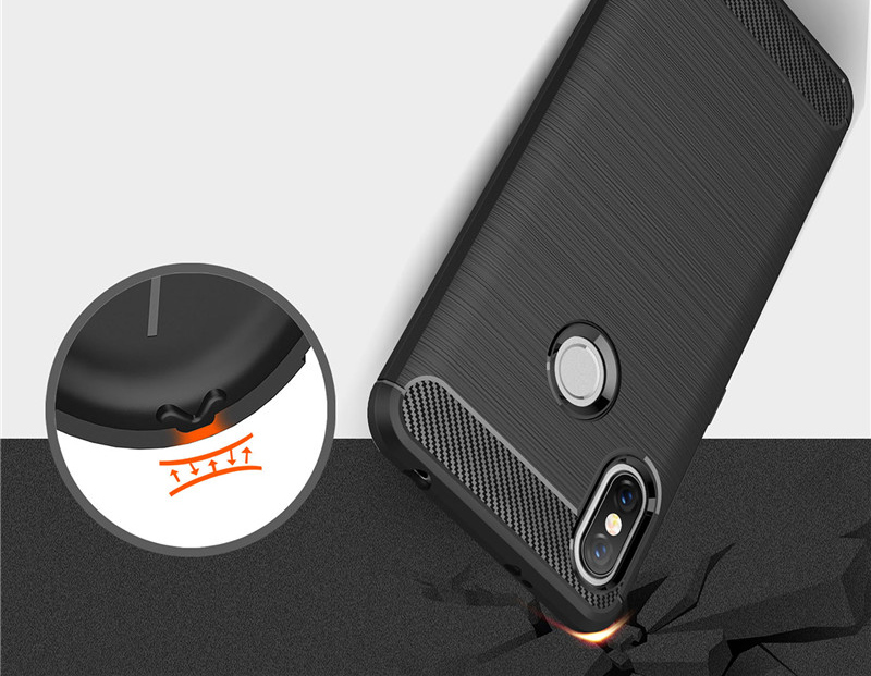 Pokrowiec etui pancerne Karbon Case czarne Xiaomi Redmi S2 / 5