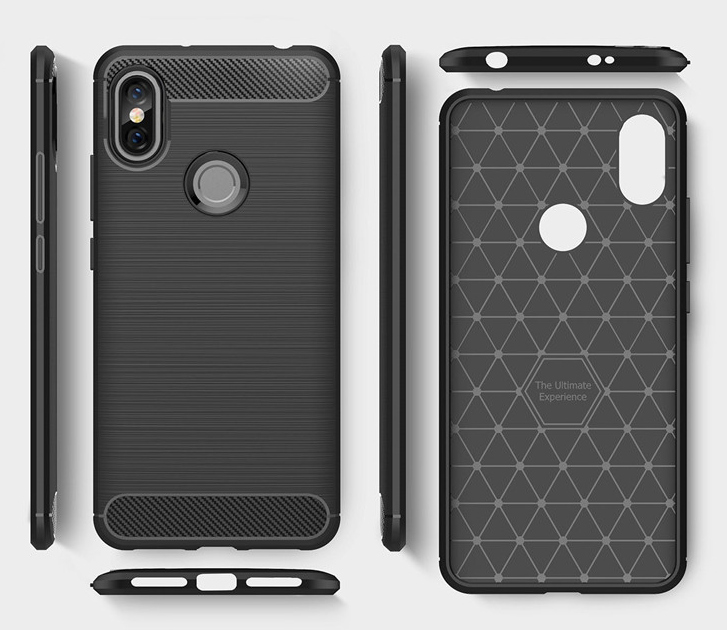 Pokrowiec etui pancerne Karbon Case czarne Xiaomi Redmi S2 / 3