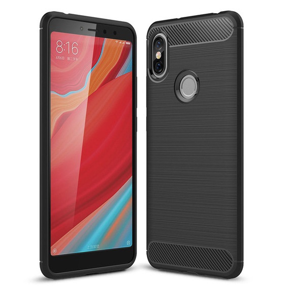 Pokrowiec etui pancerne Karbon Case czarne Xiaomi Redmi S2