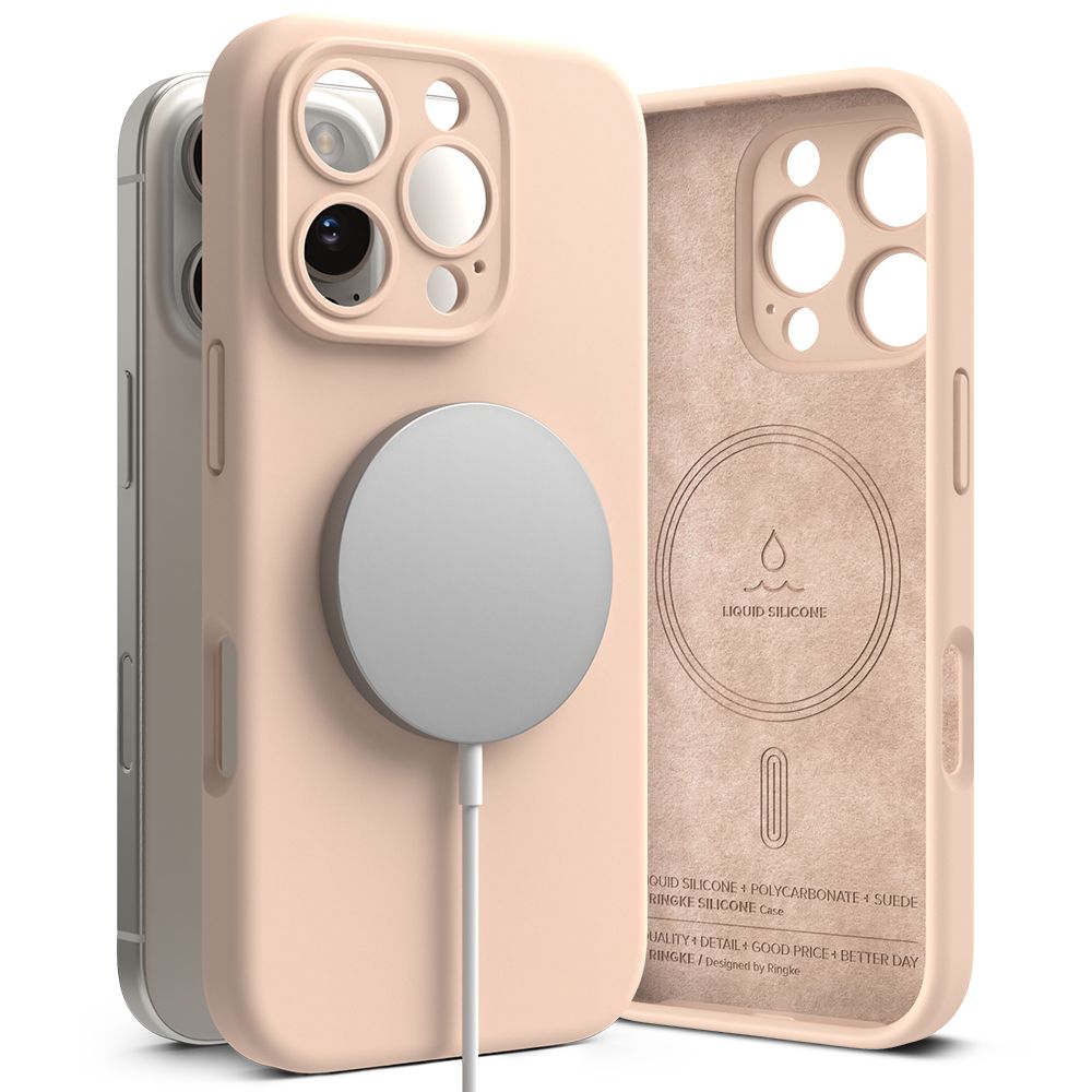 Pokrowiec Ringke Silicone Magnetic Magsafe Różowe sand APPLE iPhone 16 Pro Max