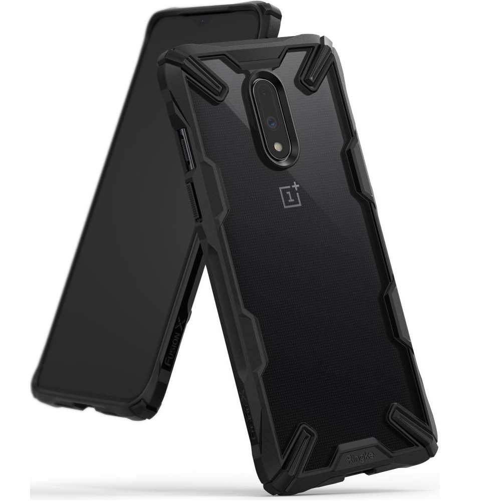 Pokrowiec etui Ringke Fusion X czarne OnePlus 7