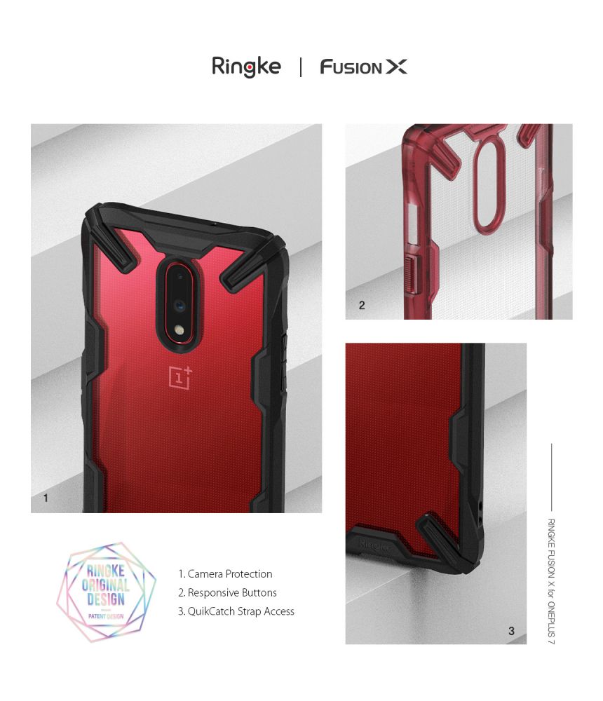 Pokrowiec etui Ringke Fusion X czarne OnePlus 7 / 9