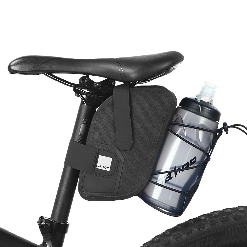 Uchwyt rowerowy SAHOO 132038 wodoodporna torba pod siodo z uchwytem na bidon czarna ASUS ZenFone Max Pro M2 / 4