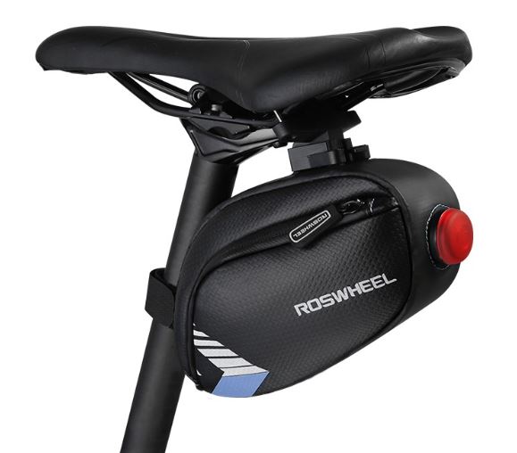 Uchwyt rowerowy Torba pod siodeko Roswheel 131413-A z latark czarno-granatowa ASUS Zenfone 3 Max ZC520TL