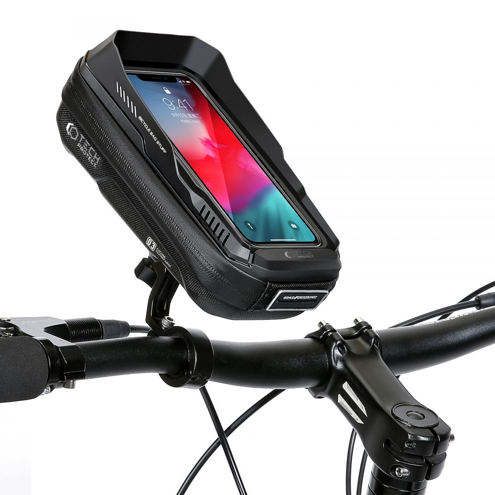 Uchwyt rowerowy sakwa na kierownic Tech-Protect XT3S czarna Realme 8 Pro