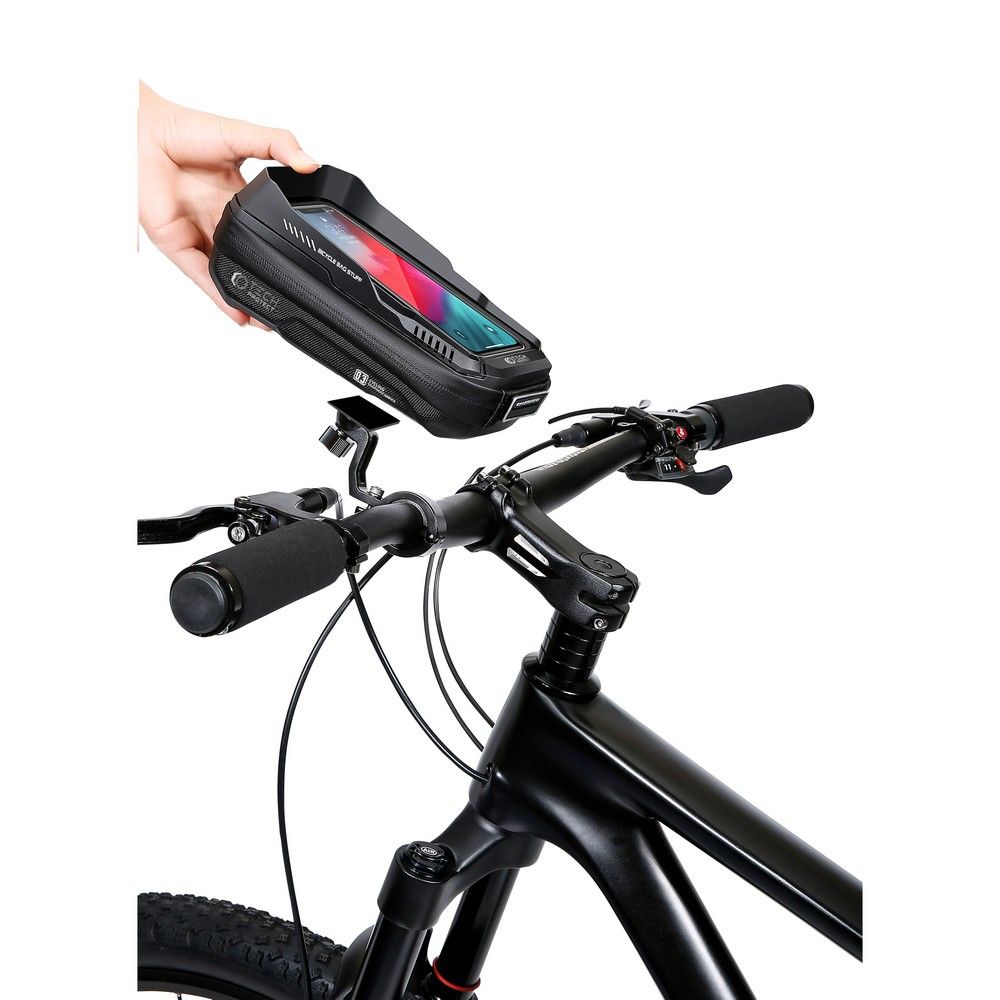 Uchwyt rowerowy sakwa na kierownic Tech-Protect XT3S czarna MOTOROLA Edge 20 Pro / 3