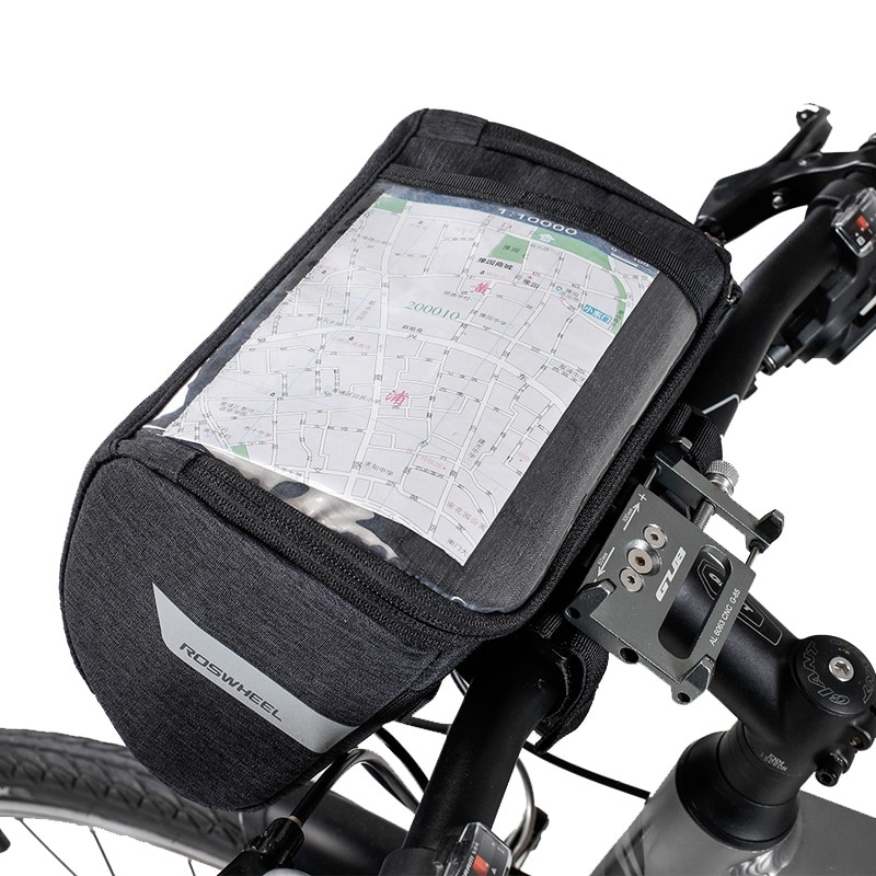 Uchwyt rowerowy Torba rowerowa na kierownic Roswheel Essentials szara Vivo Y52 5G