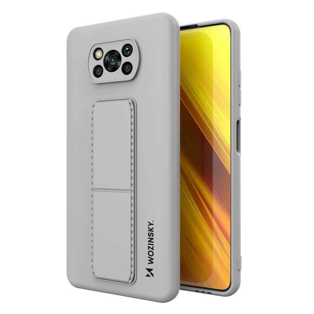Pokrowiec etui silikonowe Wozinsky Kickstand Case szare SAMSUNG Galaxy A32 5G