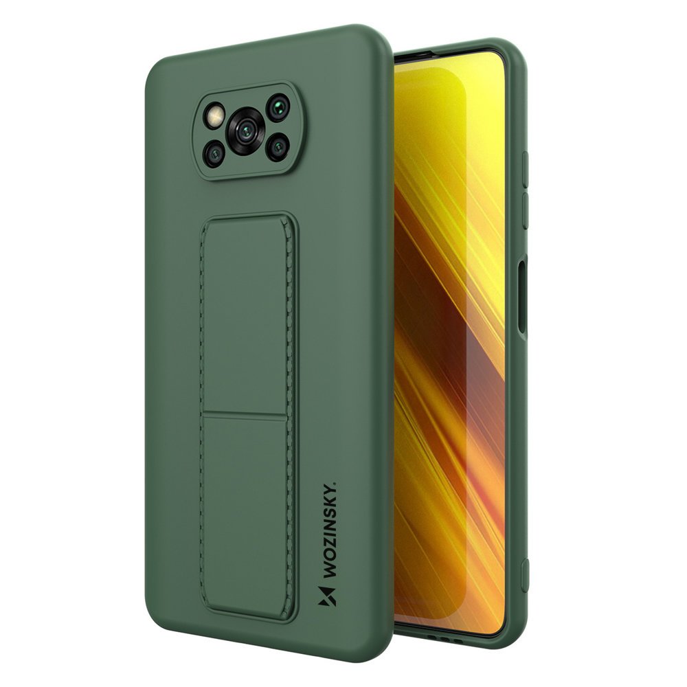 Pokrowiec etui silikonowe Wozinsky Kickstand Case zielone SAMSUNG Galaxy A32 LTE