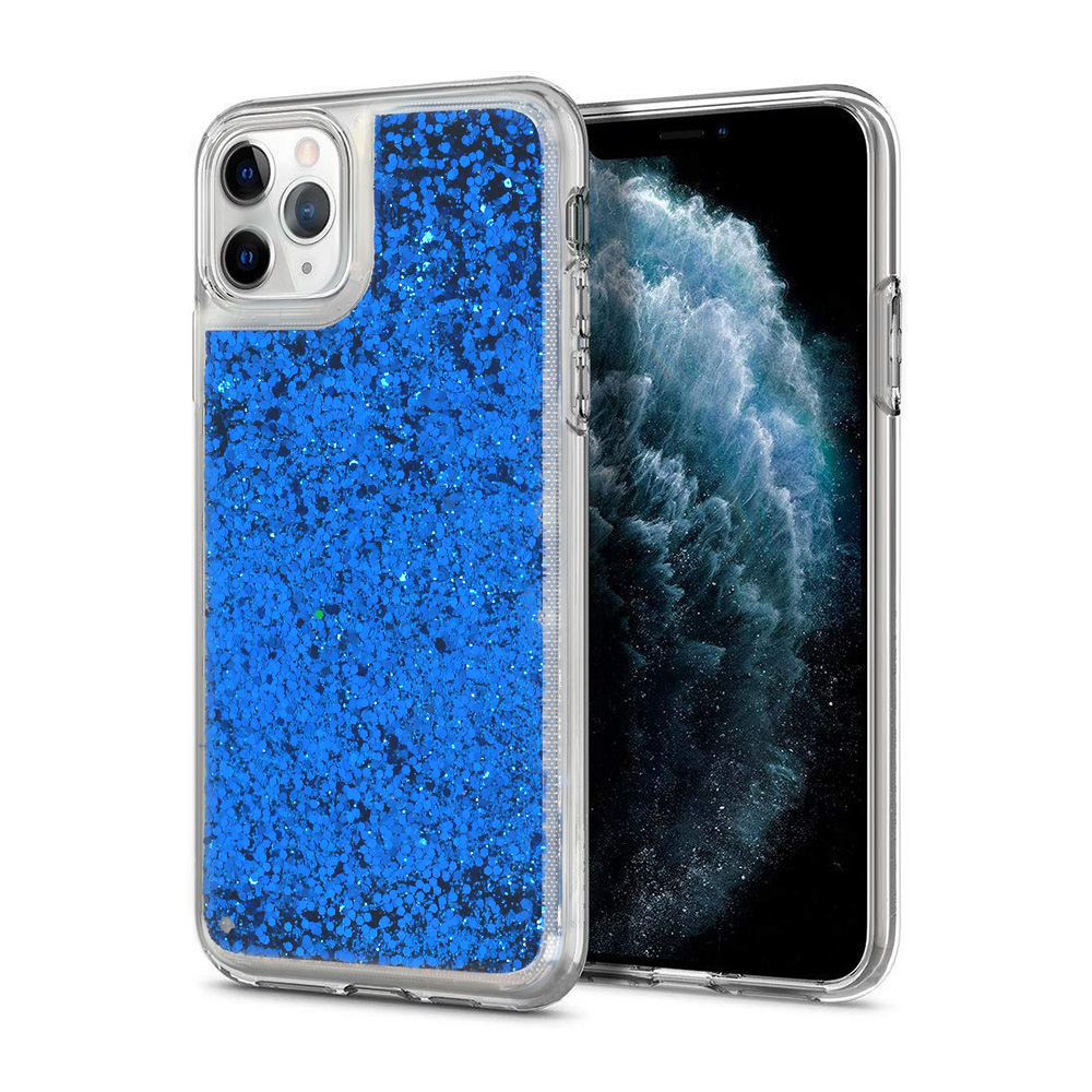 Pokrowiec etui z pynem Liquid Dynamic z brokatem niebieskie SAMSUNG Galaxy A73 5G