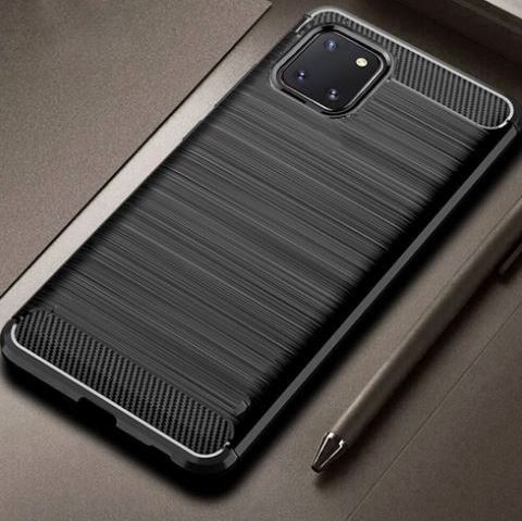 Pokrowiec etui pancerne Karbon Case czarne SAMSUNG Galaxy Note 10 Lite / 2