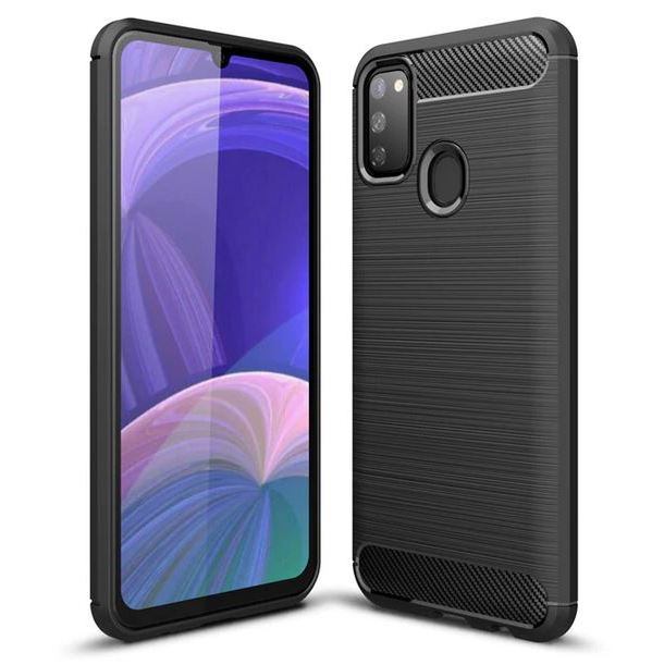 Pokrowiec etui pancerne Karbon Case czarne SAMSUNG Galaxy M30s