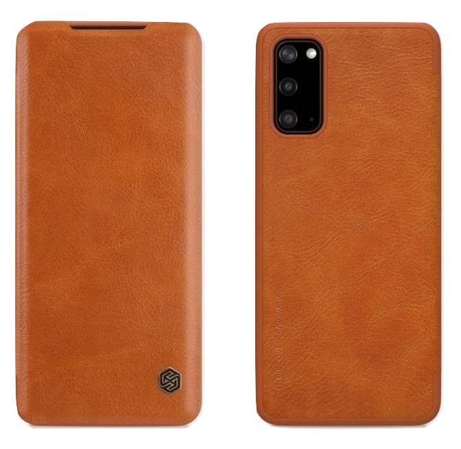 Pokrowiec etui sk�rzane NILLKIN Qin br�zowe SAMSUNG Galaxy S20+