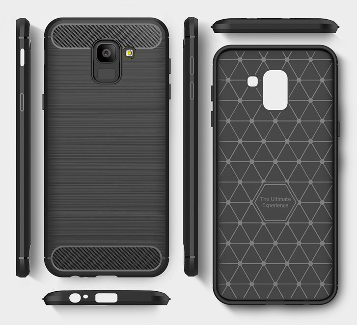 Pokrowiec etui pancerne Karbon Case czarne SAMSUNG Galaxy J6 / 2