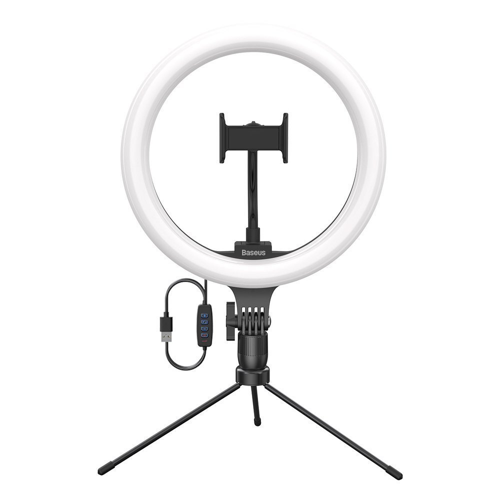 Statyw wysignik selfie Baseus fotograficzna lampa piercie LED 10 cali CRZB10-A01 czarna HTC Desire 10 Lifestyle / 2