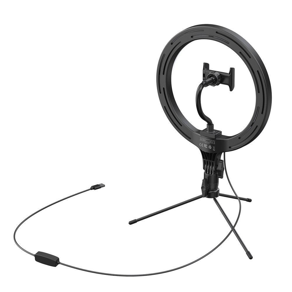 Statyw wysignik selfie Baseus fotograficzna lampa piercie LED 10 cali CRZB10-A01 czarna APPLE iPhone 15 Pro / 3