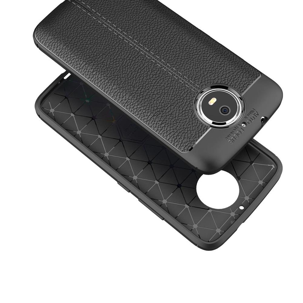 Pokrowiec etui imitacja skry Lux Case Skin czarne MOTOROLA Moto G5S / 2