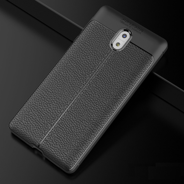 Pokrowiec etui imitacja skry Lux Case Skin czarne Lenovo Moto E4 Plus / 3