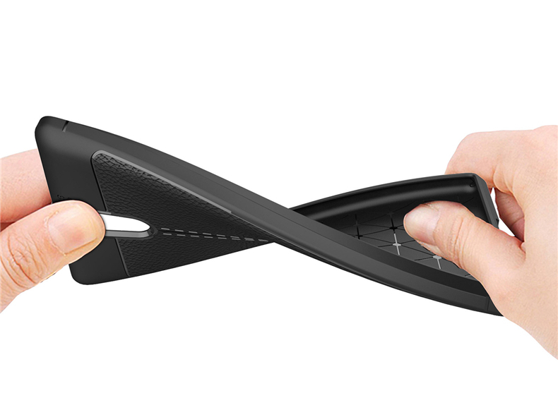Pokrowiec etui imitacja skry Lux Case Skin czarne Lenovo Moto E4 Plus / 5
