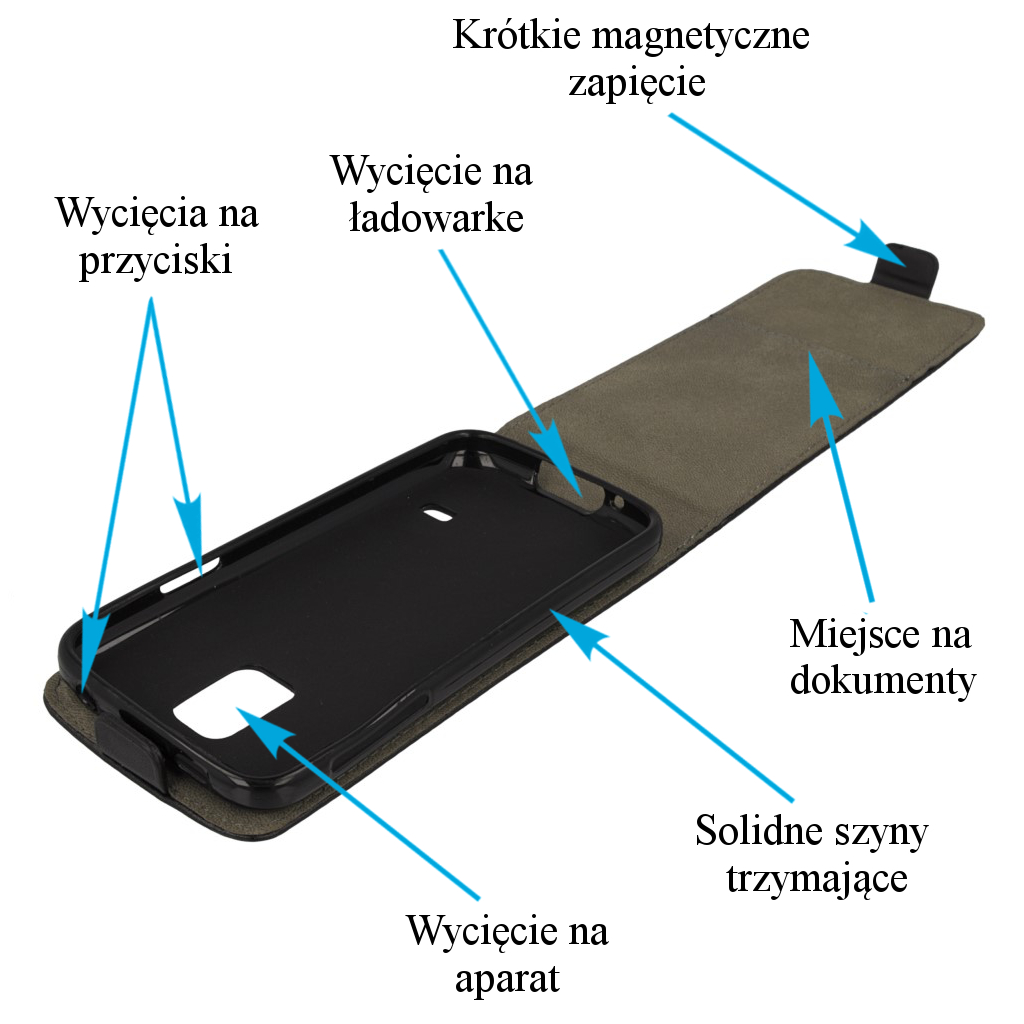 Pokrowiec z klapk na magnes Prestige Slim Flexi czarny SAMSUNG SM-G110 Galaxy Pocket 2 / 12