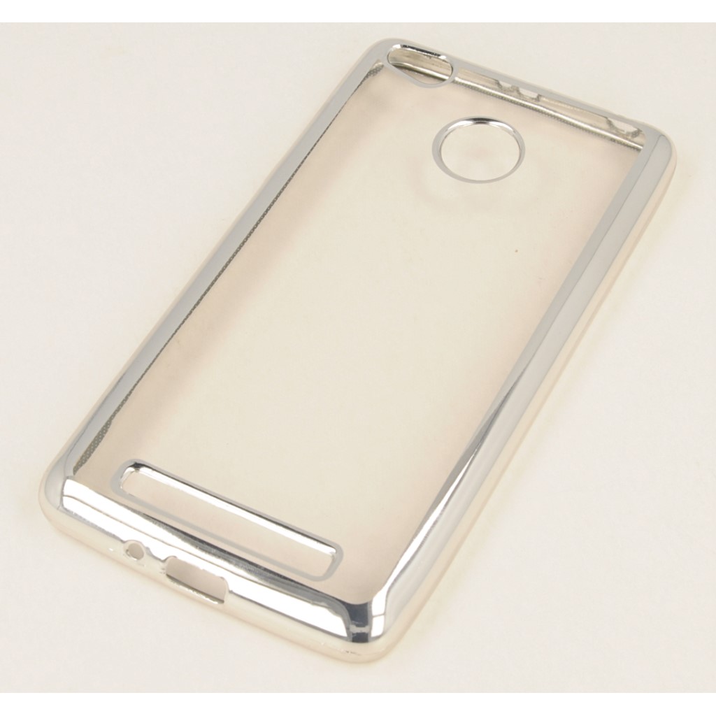 Pokrowiec etui elowe Ultracienkie z ramk srebrne myPhone Q-Smart Plus