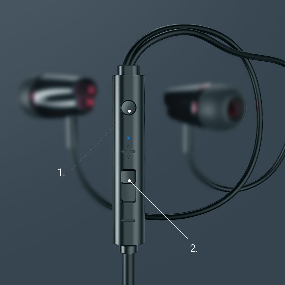 Suchawki Joyroom JR-EL114 z pilotem i mikrofonem czarny HTC Desire 320 / 5