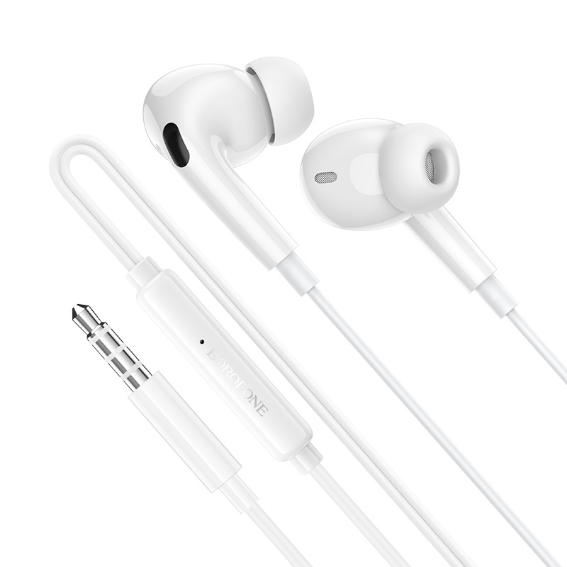 Słuchawki Borofone douszne z mikrofonem BM100 Pro Fuente białe SAMSUNG Galaxy S10e / 3 Słuchawki Borofone douszne z mikrofonem BM100 Pro Fuente białe SAMSUNG Galaxy S10e / 3