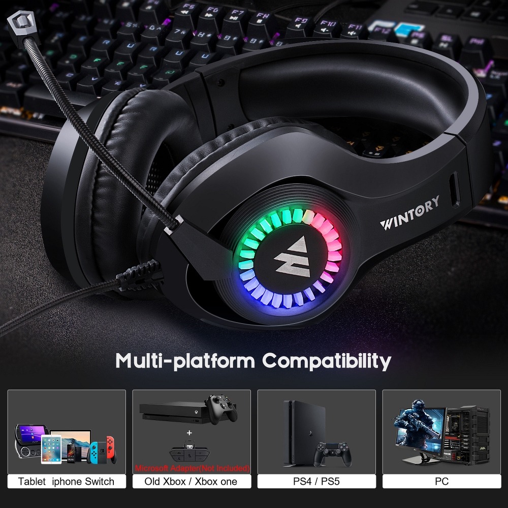 Suchawki Gamingowe 3D Stereo Sound z Mikrofonem Wintory M3 Czarne MOTOROLA Edge S / 3