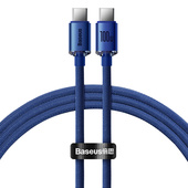 Kabel USB Baseus Crystal Shine Series do szybkiego adowania USB Typ-C na Typ-C 1,2m niebieski do OnePlus 11R