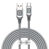 Kabel USB Baseus CATSS-B0S Quick Charge 5A 2m Typ-C srebrny do Oppo A98 5G