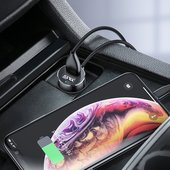 Ładowarka samochodowa Baseus CRDYQ-01 2x USB + 2x gniazdo zapalniczki czarna TCL 10 5G / 10