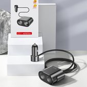 Ładowarka samochodowa Baseus CRDYQ-01 2x USB + 2x gniazdo zapalniczki czarna TCL 10 5G / 12