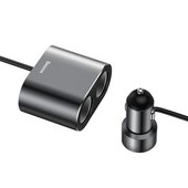 Ładowarka samochodowa Baseus CRDYQ-01 2x USB + 2x gniazdo zapalniczki czarna TCL 10 5G / 2