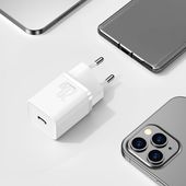 Ładowarka sieciowa Baseus Super Si 20W z kablem Typ-C na lightning biała APPLE iPhone 6 Plus / 9