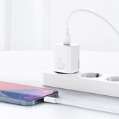 Ładowarka sieciowa Baseus Super Si 20W z kablem Typ-C na lightning biała APPLE iPhone 6 Plus / 10