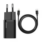 Ładowarka sieciowa Baseus Super Si 20W z kablem Typ-C na lightning czarna  APPLE iPhone 6 Plus / 2