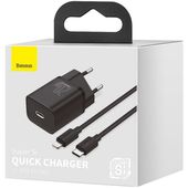 Ładowarka sieciowa Baseus Super Si 20W z kablem Typ-C na lightning czarna  APPLE iPhone 6 Plus / 11