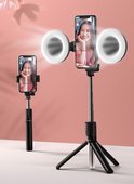 Statyw wysignik selfie Tripod Baseus SUDYZP-F01 czarny + 2 lampki do HTC Desire 620