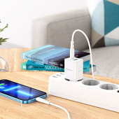 Ładowarka sieciowa Borofone BN7 QC 20W Typ-C na Lightning biała APPLE iPhone 11 Pro / 7