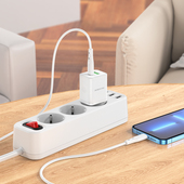 Ładowarka sieciowa Borofone BN7 QC 20W Typ-C na Lightning biała APPLE iPhone 11 Pro / 8
