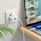 Ładowarka sieciowa Borofone BN7 QC 20W Typ-C na Lightning biała APPLE iPhone 11 Pro / 9